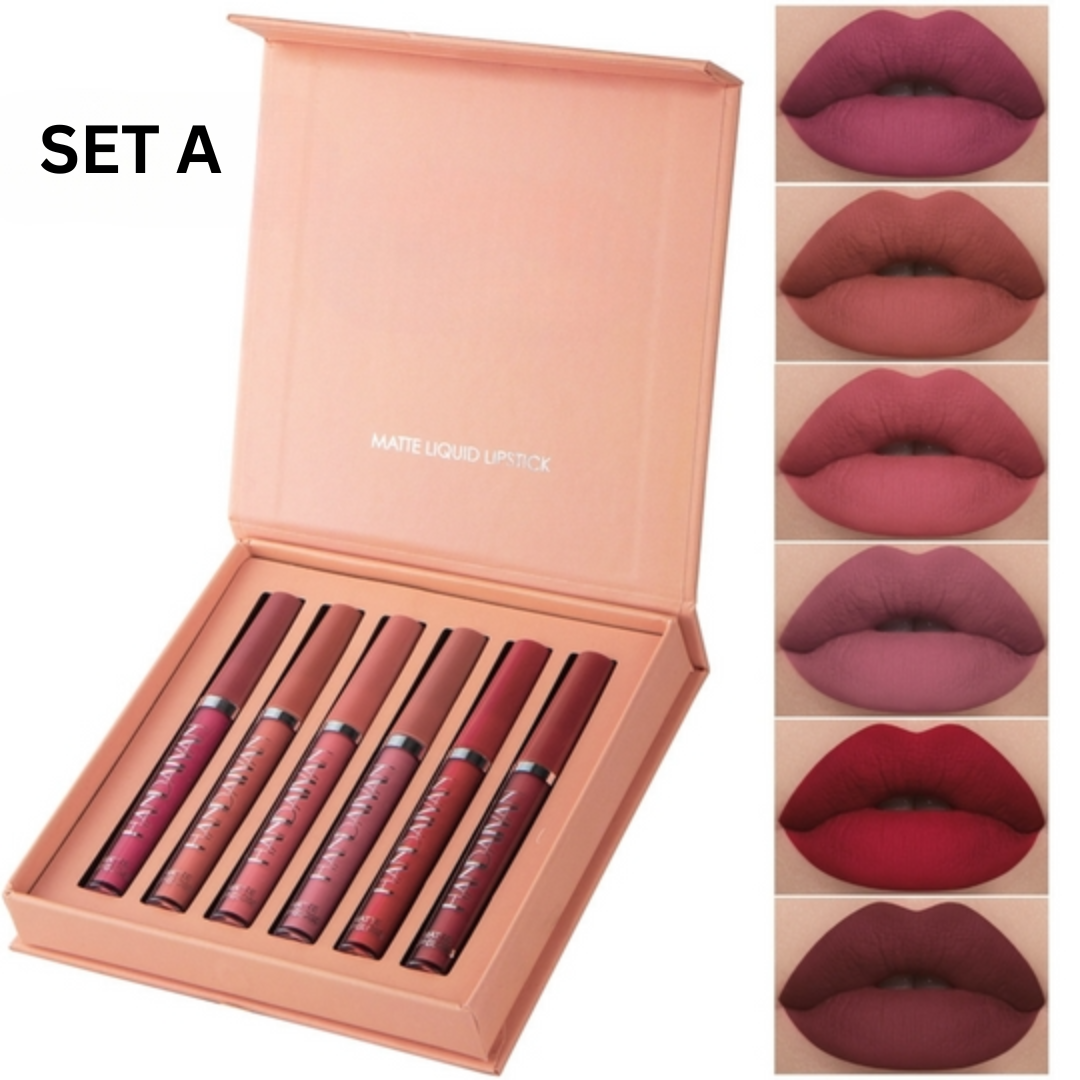 PlushPout™ - Matte vloeibare lippenstift (Set van 6)