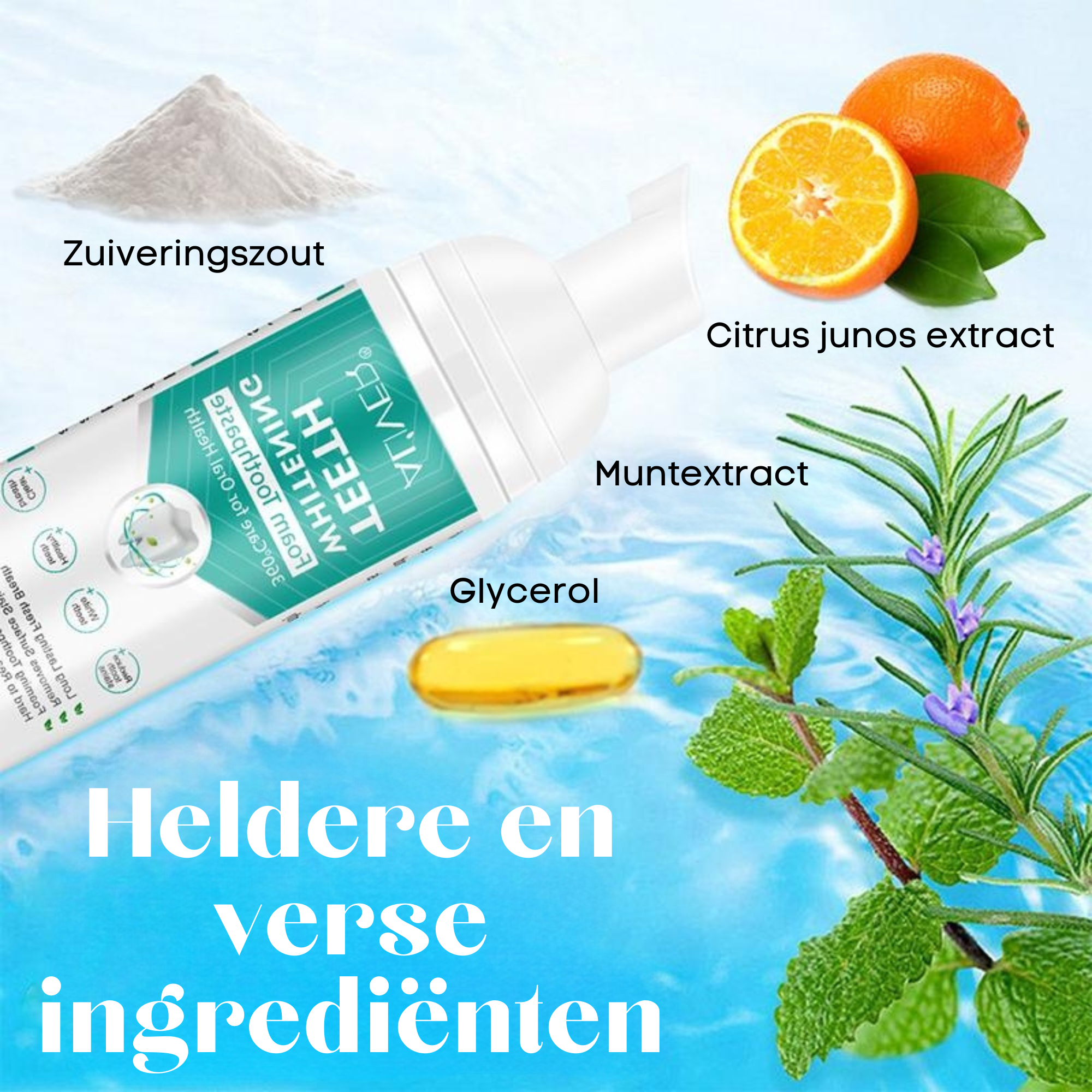 Aliver® I Tandpasta Whitening Schuim (1+1 GRATIS)