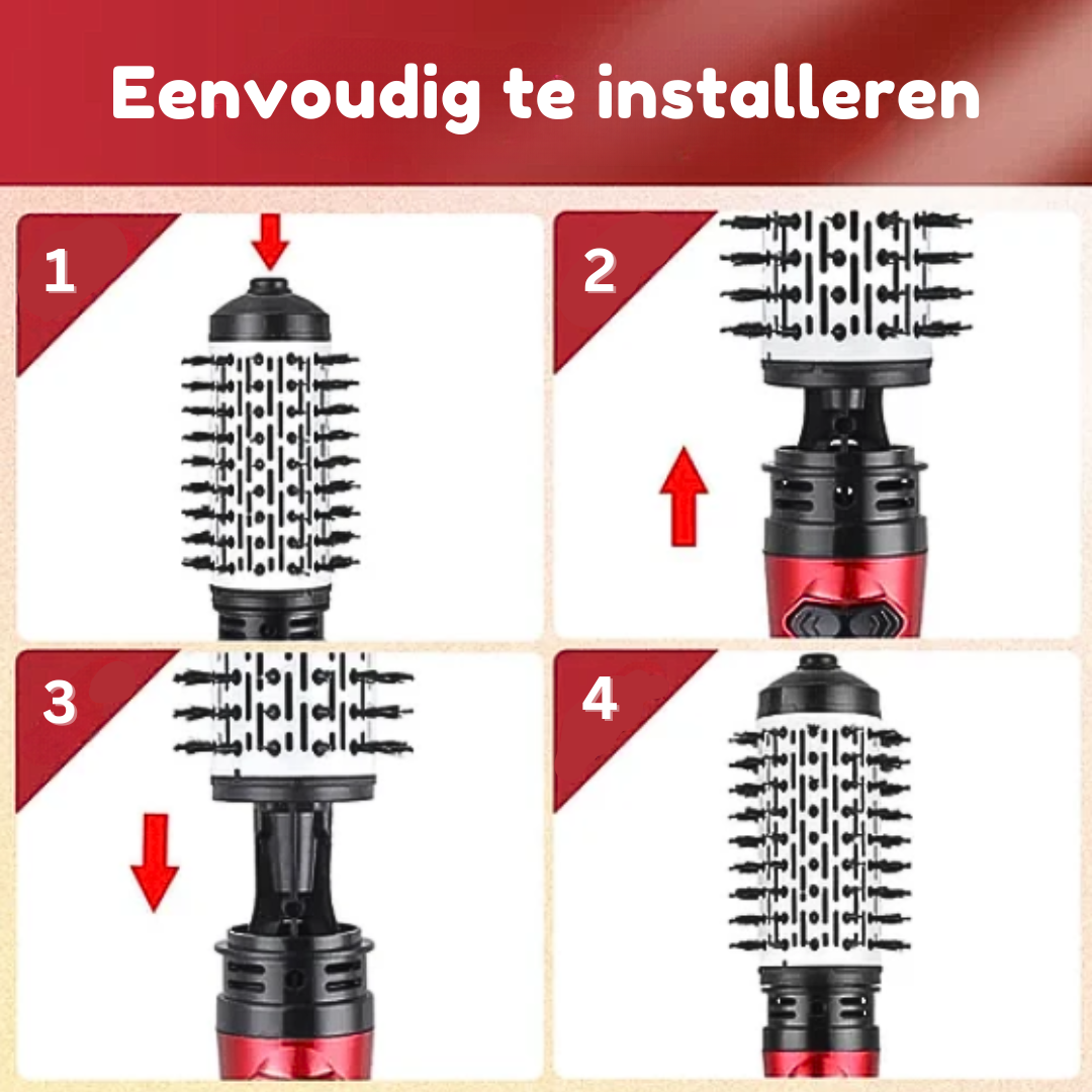 AirGlam™ - 3-in-1 roterende stijltang en styler (voor alle haartypes)