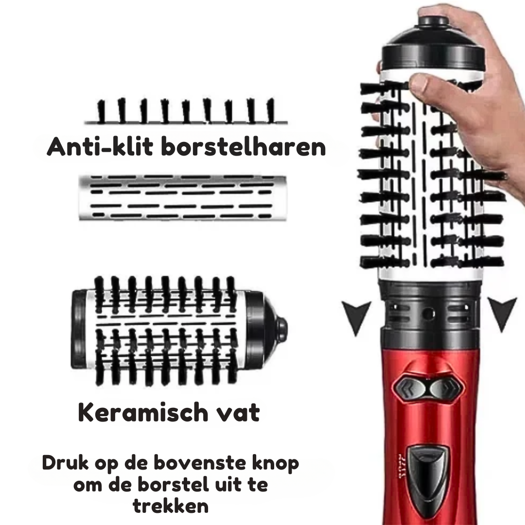 AirGlam™ - 3-in-1 roterende stijltang en styler (voor alle haartypes)